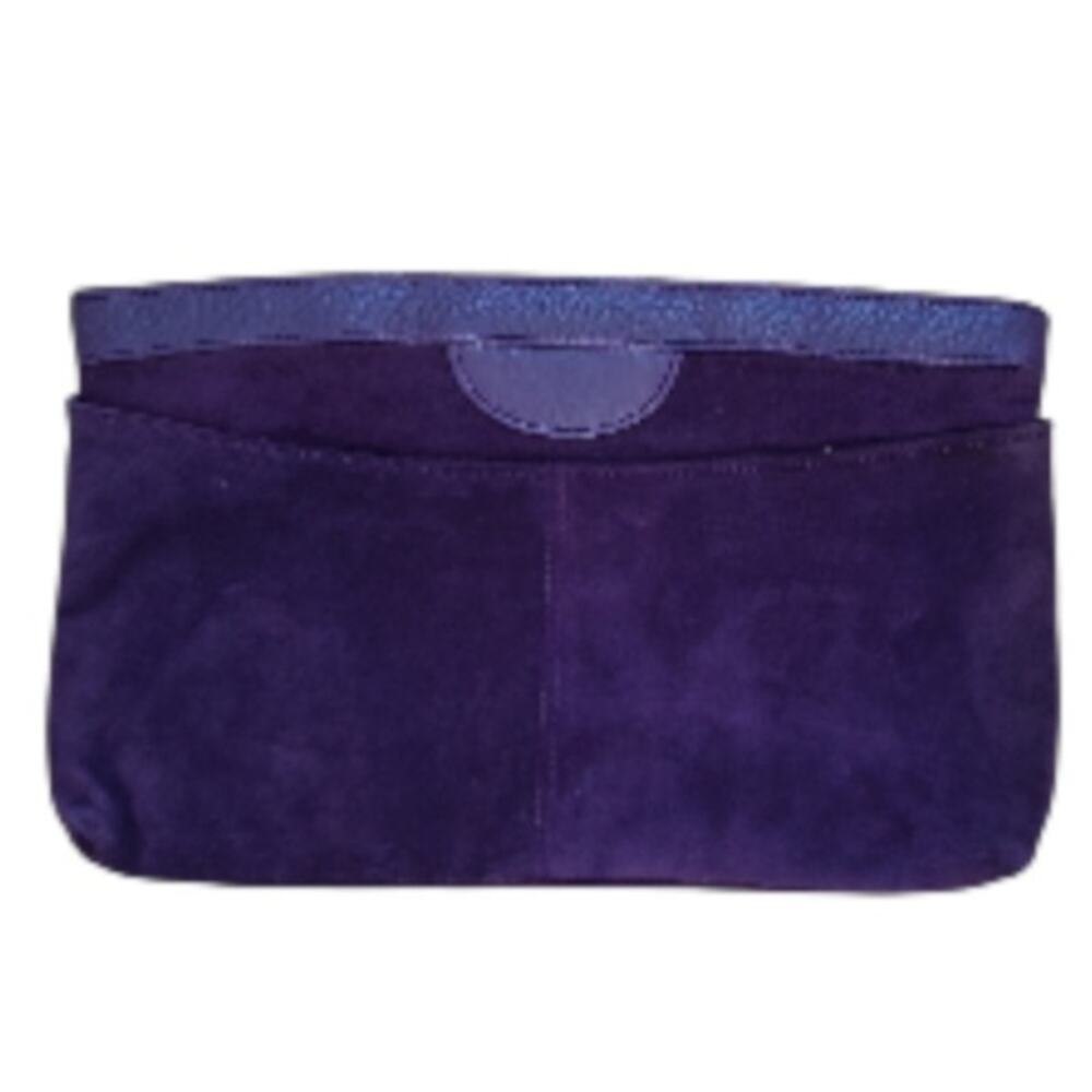Vintage Purple Suede Clutch Bag Evening Hong Kong Made EUC FDO Zipper